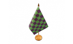 Bandiera da tavolo a quadri viola-verde