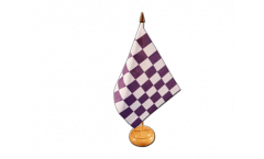 Bandiera da tavolo a quadri viola-bianchi